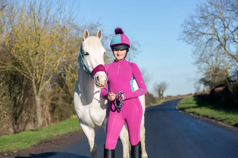 Hy Equestrian DynaMizs Ecliptic Hat Cover - Plum/Teal-1